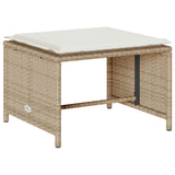 NNEVL 5 Piece Garden Sofa Set with Cushions Stackable Beige Poly Rattan