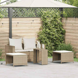 NNEVL 5 Piece Garden Sofa Set with Cushions Stackable Beige Poly Rattan