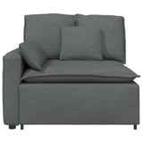 NNEVL Modular Sofa Armrest End Module with Cushions Dark Grey 100 cm