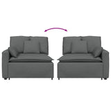 NNEVL Modular Sofa Armrest End Module with Cushions Dark Grey 100 cm
