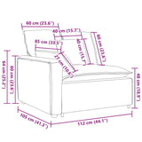 NNEVL Modular Sofa Armrest End Module with Cushions Dark Grey 100 cm