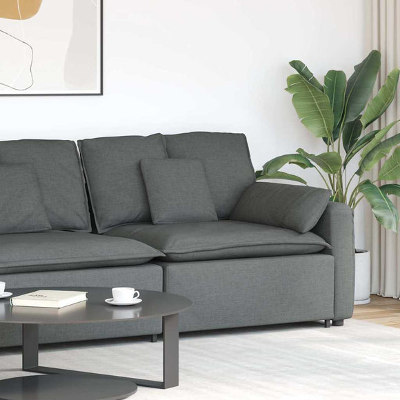 NNEVL Modular Sofa Armrest End Module with Cushions Dark Grey 100 cm
