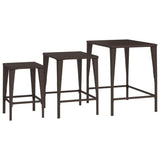 NNEVL Garden Nesting Tables 3 pcs Brown Poly Rattan