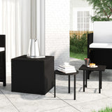 NNEVL Garden Side Tables 3 pcs Black Poly Rattan