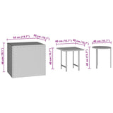 NNEVL Garden Side Tables 3 pcs Brown Poly Rattan
