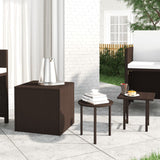 NNEVL Garden Side Tables 3 pcs Brown Poly Rattan