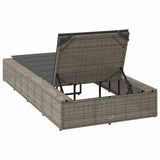 NNEVL Sunbed with Floating Cushion Grey Poly Rattan