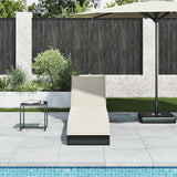 NNEVL Folding Sun Lounger with Cushion and Storage Black Poly Rattan
