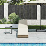 NNEVL Folding Sun Lounger with Cushion and Storage Beige Poly Rattan