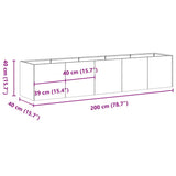 NNEVL Planter 200x40x40 cm Galvanised Steel