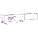 NNEVL Planter Black 280x40x40 cm Cold-rolled Steel