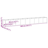 NNEVL Planter Black 360x40x40 cm Cold-rolled Steel