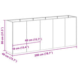 NNEVL Planter Black 200x40x80 cm Cold-rolled Steel