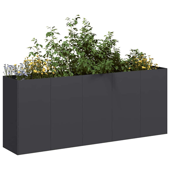 NNEVL Planter Black 200x40x80 cm Cold-rolled Steel