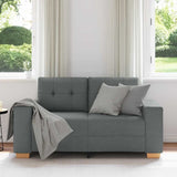 NNEVL Loveseat Sofa Dark Grey 120 cm Fabric