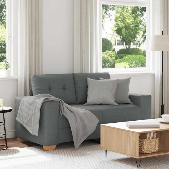 NNEVL Loveseat Sofa Dark Grey 120 cm Fabric