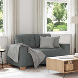 NNEVL Loveseat Sofa Dark Grey 120 cm Fabric