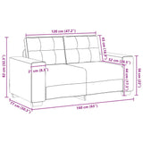 NNEVL Loveseat Sofa Dark Grey 120 cm Velvet