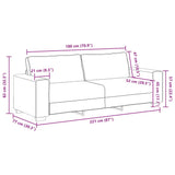 NNEVL 3-Seater Sofa Dark Grey 180 cm Fabric
