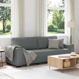 NNEVL 3-Seater Sofa Dark Grey 180 cm Fabric