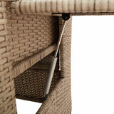 NNEVL Reclining Garden Chair with Side Table Beige Poly Rattan