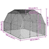 NNEVL Chicken Run 2.5x4x2.25 m Galvanised Steel