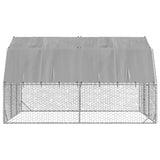 NNEVL Chicken Run with Roof 2.5x4x2.25 m Galvanised Steel