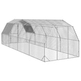 NNEVL Chicken Run with Roof 2.5x8x2.25 m Galvanised Steel