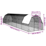NNEVL Chicken Run with Roof 2.5x12x2.25 m Galvanised Steel
