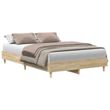 NNEVL Bed Frame No Mattress Sonoma Oak 135x190 cm Engineered Wood