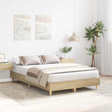 NNEVL Bed Frame No Mattress Sonoma Oak 135x190 cm Engineered Wood