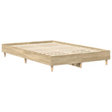 NNEVL Bed Frame No Mattress Sonoma Oak 135x190 cm Engineered Wood