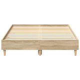 NNEVL Bed Frame No Mattress Sonoma Oak 135x190 cm Engineered Wood