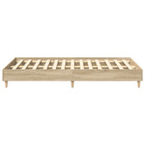 NNEVL Bed Frame No Mattress Sonoma Oak 135x190 cm Engineered Wood