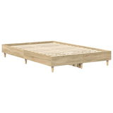 NNEVL Bed Frame No Mattress Sonoma Oak 135x190 cm Engineered Wood