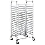 NNEVL Tray Trolley with 32 GN Containers 75x55x162.5 cm Stainless Steel