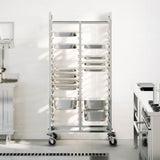 NNEVL Tray Trolley with 32 GN Containers 75x55x162.5 cm Stainless Steel