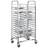 NNEVL Tray Trolley with 32 GN Containers 75x55x162.5 cm Stainless Steel