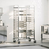 NNEVL Tray Trolley with 32 GN Containers 75x55x162.5 cm Stainless Steel