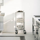 NNEVL Tray Trolley with 6 GN Containers 39x55x87 cm Stainless Steel
