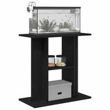 NNEVL Aquarium Stand Black Oak 60x30x60 cm Engineered Wood