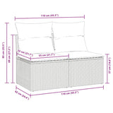 NNEVL 2 Piece Garden Sofa Set with Cushions Beige Poly Rattan Acacia