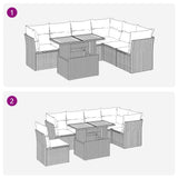 NNEVL 7 Piece Garden Sofa Set with Cushions Beige Poly Rattan