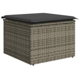 NNEVL 8 Piece Garden Sofa Set with Cushions Grey Poly Rattan Acacia