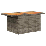 NNEVL 10 Piece Garden Sofa Set with Cushions Grey Poly Rattan Acacia