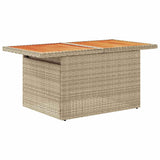 NNEVL 11 Piece Garden Sofa Set with Cushions Beige Poly Rattan Acacia