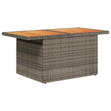 NNEVL 6 Piece Garden Sofa Set with Cushions Grey Poly Rattan Acacia