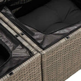 NNEVL 6 Piece Garden Sofa Set with Cushions Grey Poly Rattan Acacia