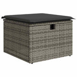 NNEVL 9 Piece Garden Sofa Set with Cushions Grey Poly Rattan Acacia