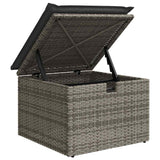 NNEVL 9 Piece Garden Sofa Set with Cushions Grey Poly Rattan Acacia